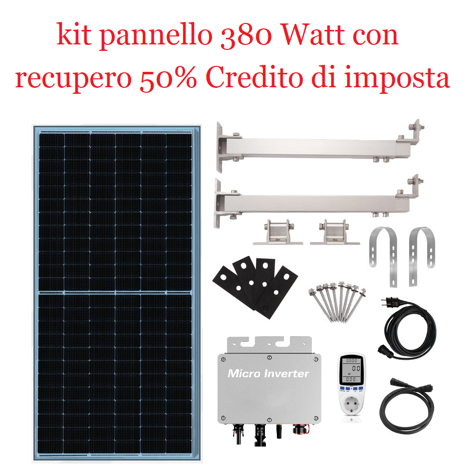 Kit Pannello Fotovoltaico Plug and Play 380 Watt + Credito imposta 50% – Kit  Fotovoltaico