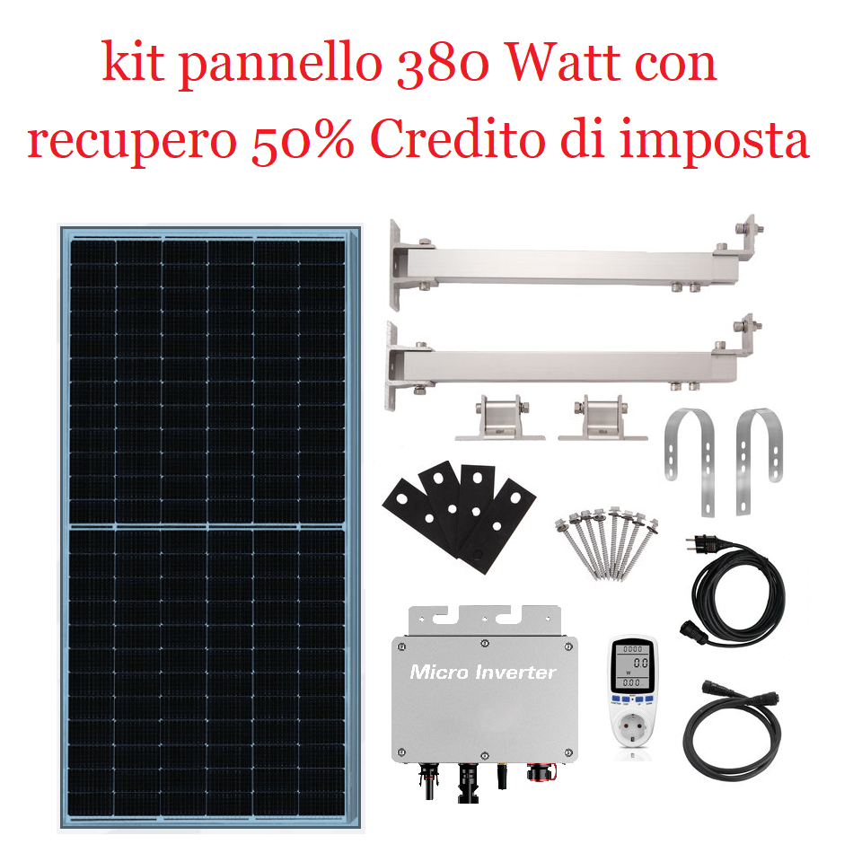 Kit Pannello Fotovoltaico Plug and Play 380 Watt + Credito imposta 50%