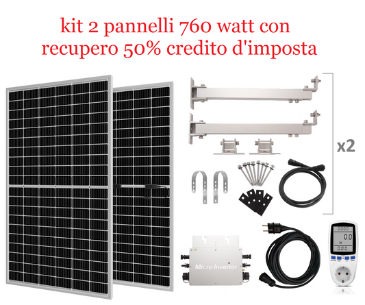Kit Pannello Fotovoltaico Plug and Play 760 Watt + Credito d'Imposta 50%